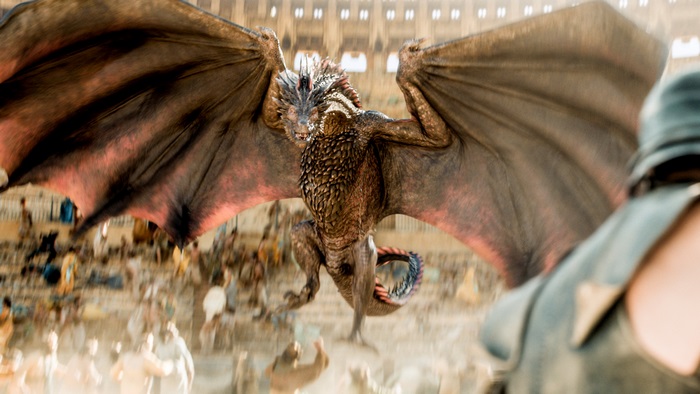 Drogon the dragon from Game of Thrones flying