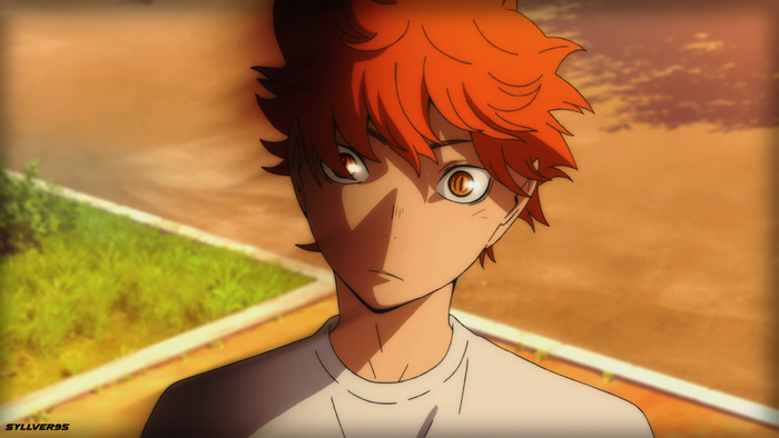 Shōyō Hinata in Thoughtful Sunset Scene Haikyuu!
