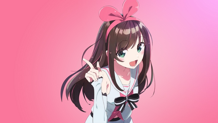 Kizuna AI pointing forward
