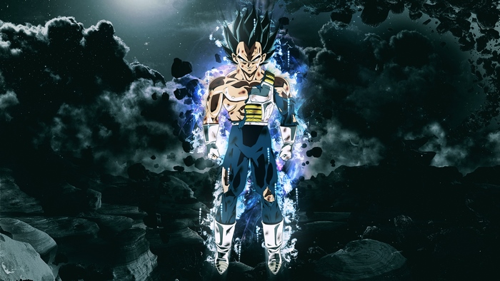 Vegeta Standing with Intense Energy Aura