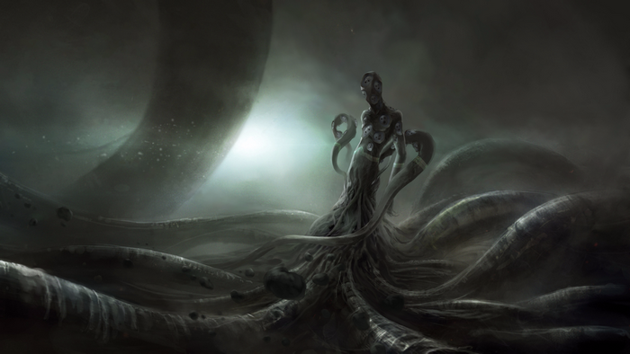 H.P. Lovecraft creature with tentacles