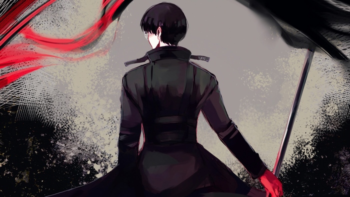 Haise Sasaki with Sword and Kagune from Tokyo Ghoul:re