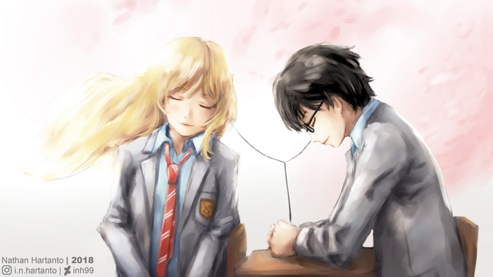 Kousei Arima and Kaori Miyazono from Your Lie in April