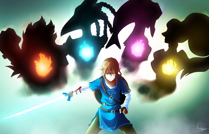 Link with Divine Beasts Shadows Breath of the Wild
