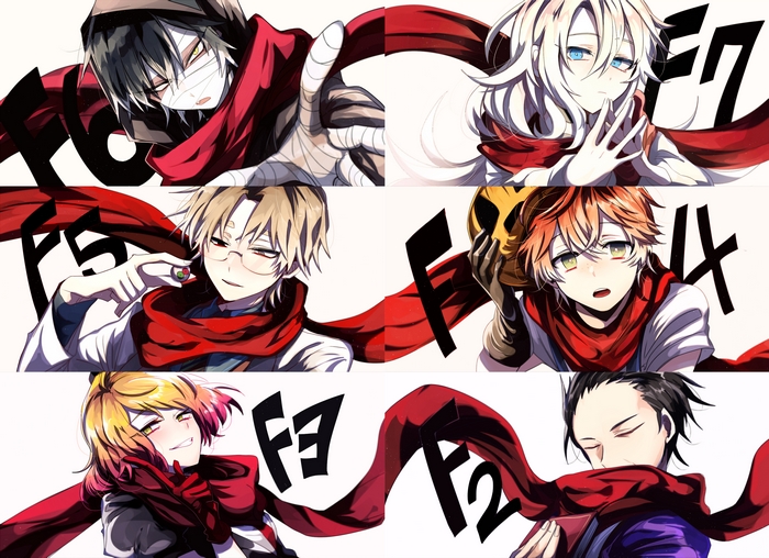Angels of Death Characters with Red Scarves