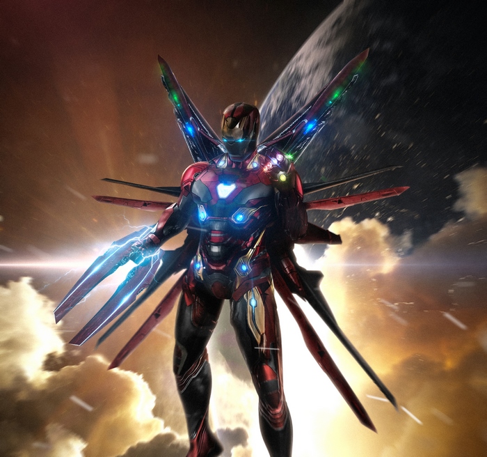 Iron Man with Infinity Gauntlet and wings