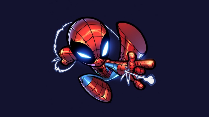 Chibi Spider-Man with lightning