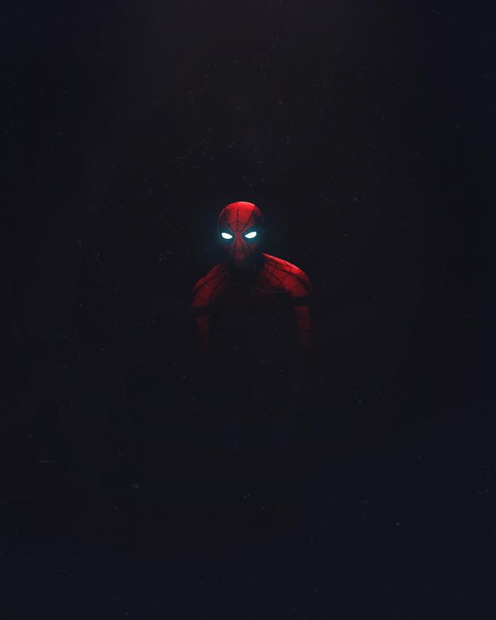 Iron Spider from Spider-Man on dark background