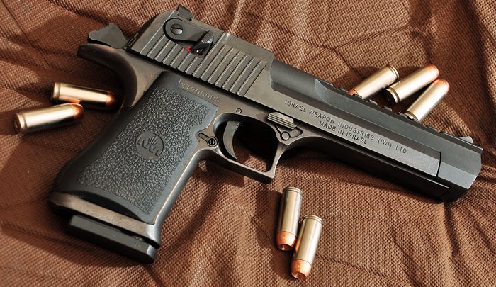 Desert Eagle pistol with ammunition