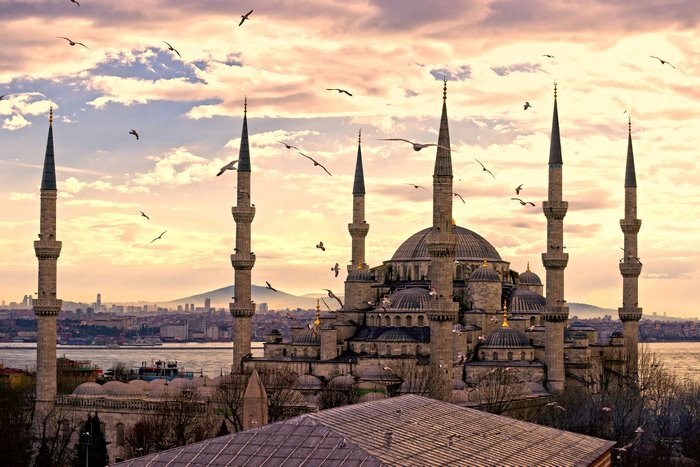 Sultanahmet Mosque at Sunset in Istanbul
