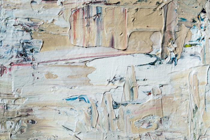 Abstract painting with thick paint texture