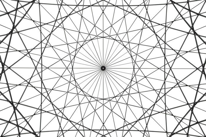 Abstract geometric pattern with black lines on white