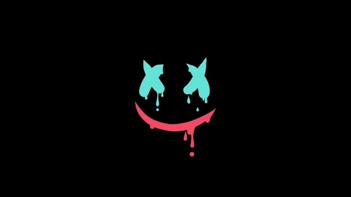 Marshmello Mask Artistic Drip Smiley 4K