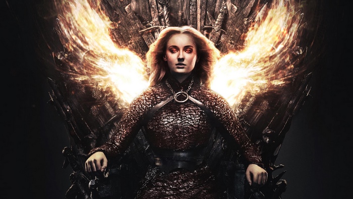 Sansa Stark from Game of Thrones on the Iron Throne