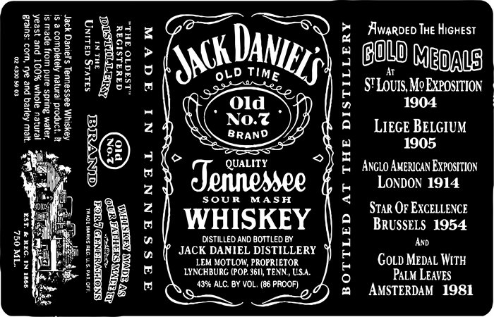Jack Daniel's Old No. 7 Tennessee Whiskey Label