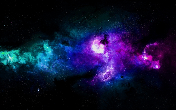 Colorful nebula and stars in deep space