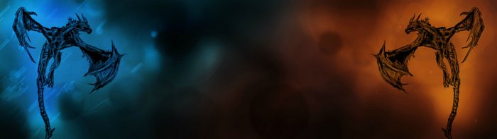 Dual dragons on a dual monitor background
