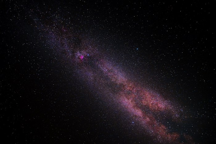 Milky Way galaxy with nebula in night sky