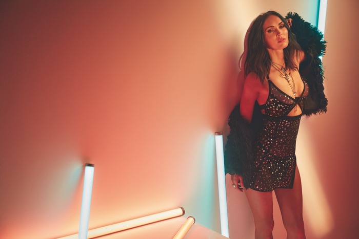 Megan Fox in a star-patterned dress