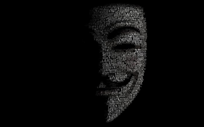 Anonymous mask made of names
