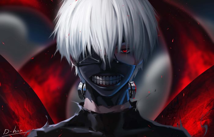 Tokyo Ghoul Kaneki Ken with Mask and White Hair 4K