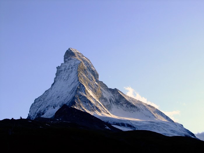 Matterhorn mountain peak in Switzerland
