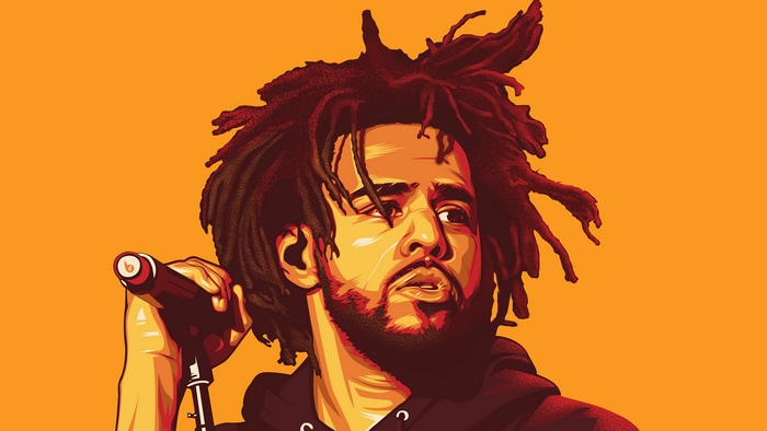 J Cole Digital Art Portrait 4K