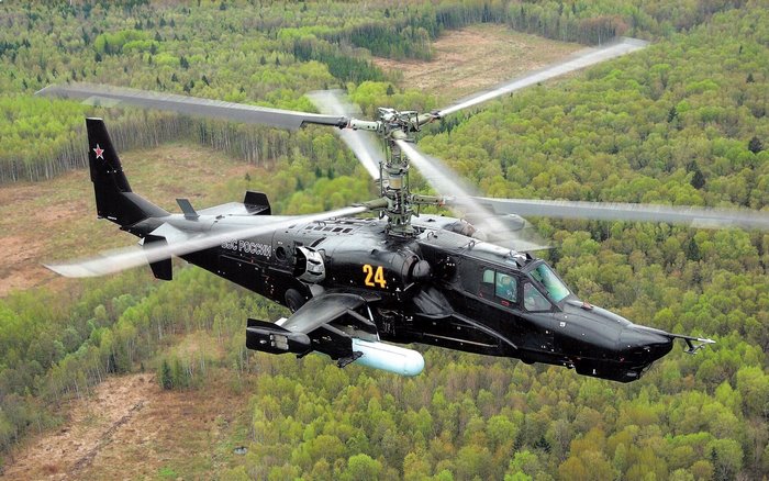 Kamov Ka-50 attack helicopter in flight
