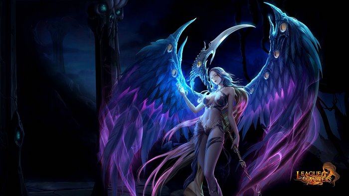 League of Angels Fantasy Warrior with Glowing Wings