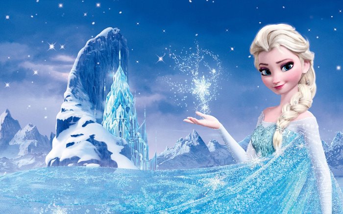 Elsa from Frozen creating a snowflake
