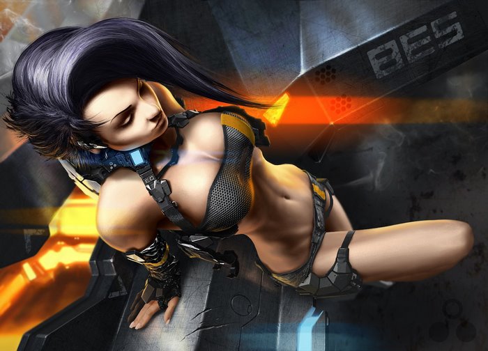 Futuristic Warrior Woman in Sci-Fi Armor