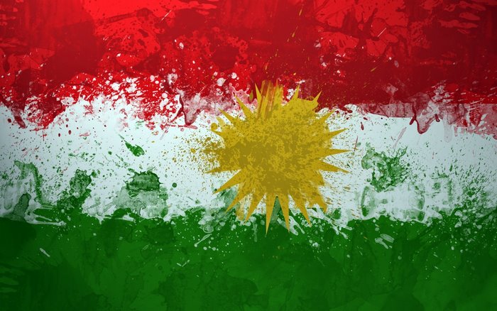 Kurdistan Flag Artistic Watercolor Design