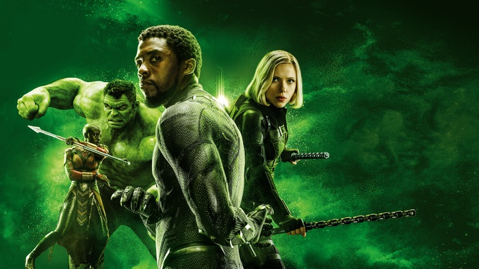 Black Panther, Hulk, and Black Widow from Avengers Infinity War