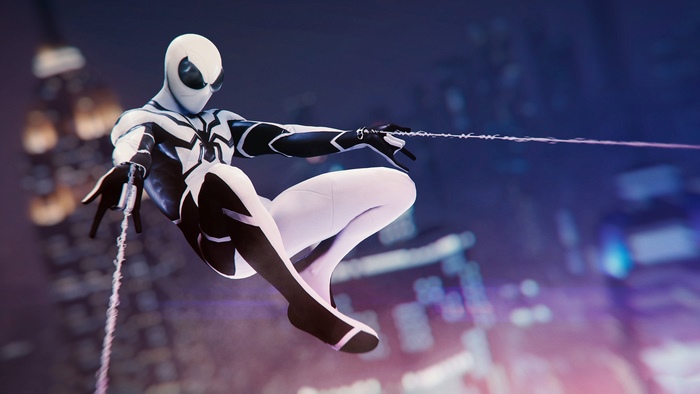Spider-Man from Marvel's Spider-Man (PS4) swinging