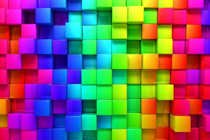 Rainbow colored cubes background