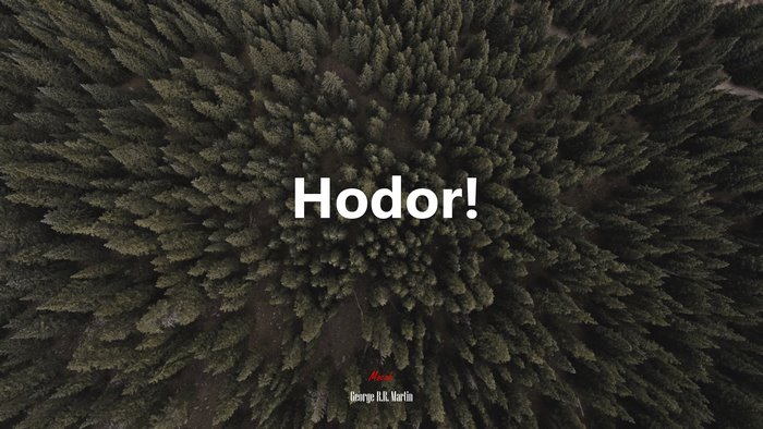 Hodor! | George R.R. Martin quote
