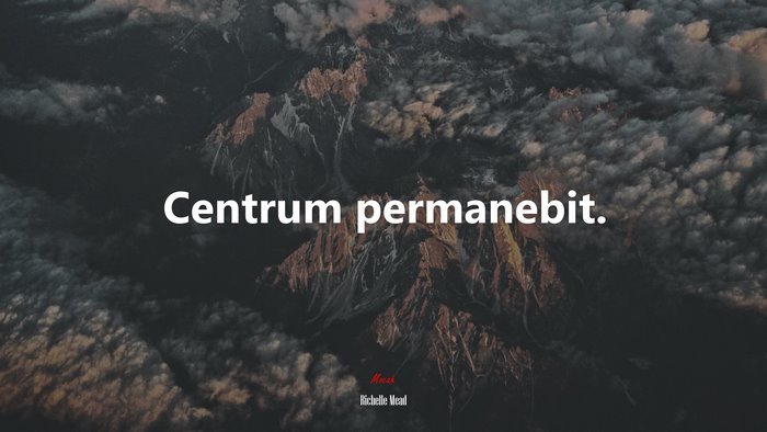 Centrum permanebit. | Richelle Mead quote