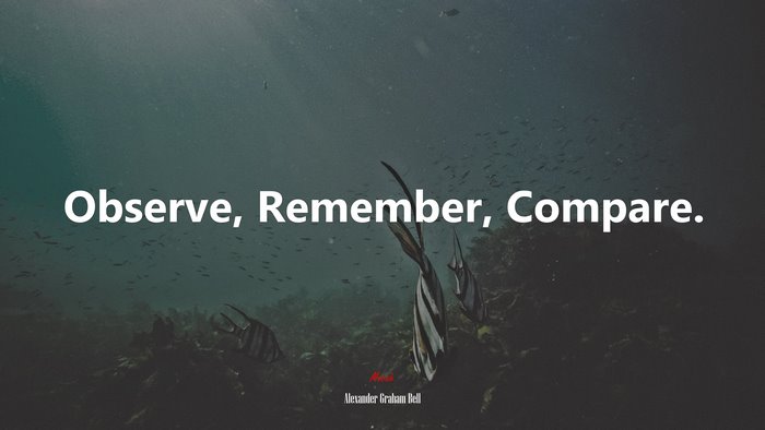 Observe, Remember, Compare. | Alexander Graham Bell quote