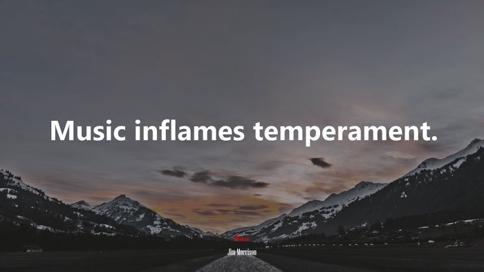 Music inflames temperament. | Jim Morrison quote