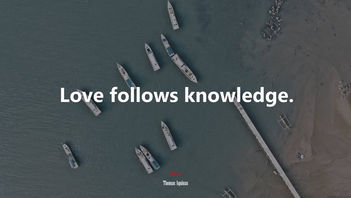 Love follows knowledge. | Thomas Aquinas quote