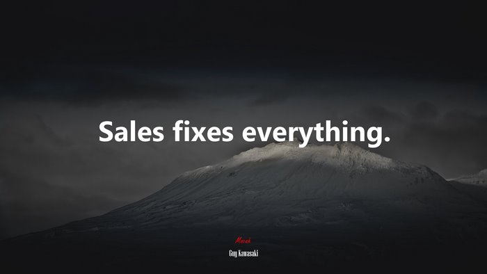 Sales fixes everything. | Guy Kawasaki quote