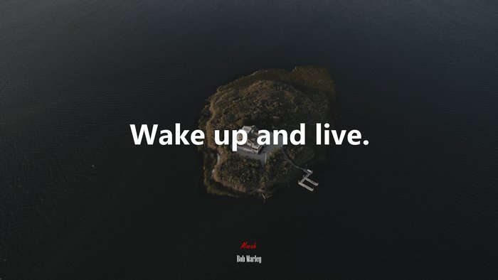 Wake up and live. | Bob Marley quote