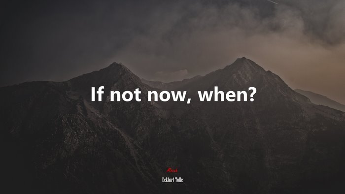 If not now, when? | Eckhart Tolle quote