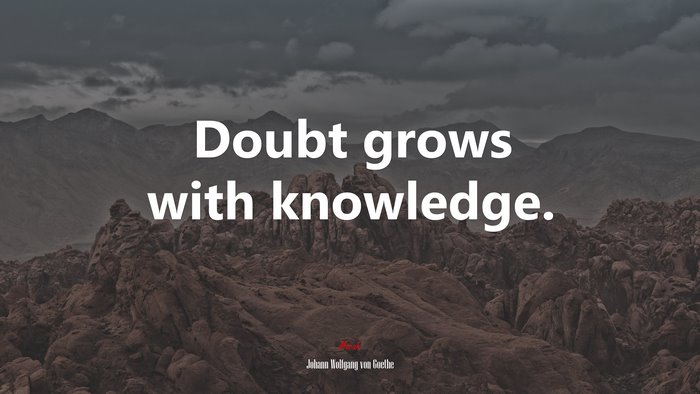 Doubt grows with knowledge. | Johann Wolfgang von Goethe quote