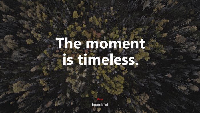 The moment is timeless. | Leonardo da Vinci quote