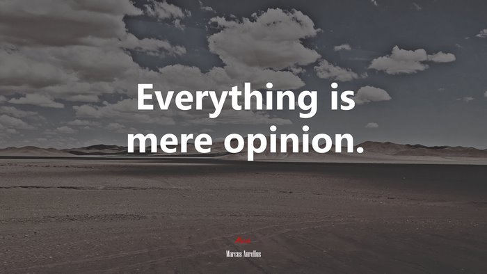 Everything is mere opinion. | Marcus Aurelius quote
