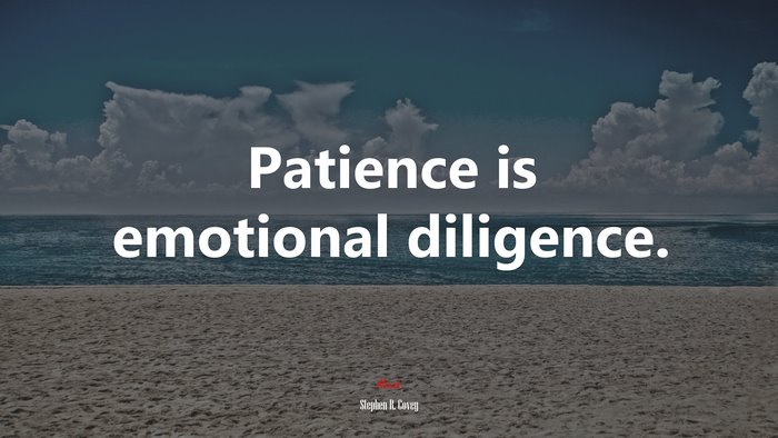 Patience is emotional diligence. | Stephen R. Covey quote