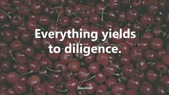 Everything yields to diligence. | Thomas Jefferson quote