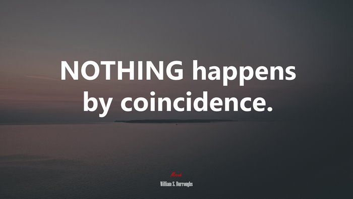 NOTHING happens by coincidence. | William S. Burroughs quote