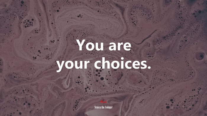 You are your choices. | Seneca the Younger quote